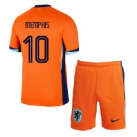 Nederland Memphis Depay #10 Hjemmedraktsett Barn EM 2024 Kortermet (+ Korte bukser)